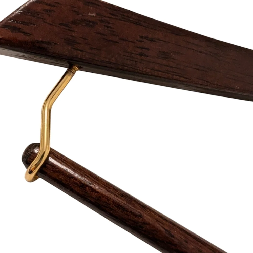 LANDS END Mahogany Suit Hanger Dark Brown Wooden Vintage Quality